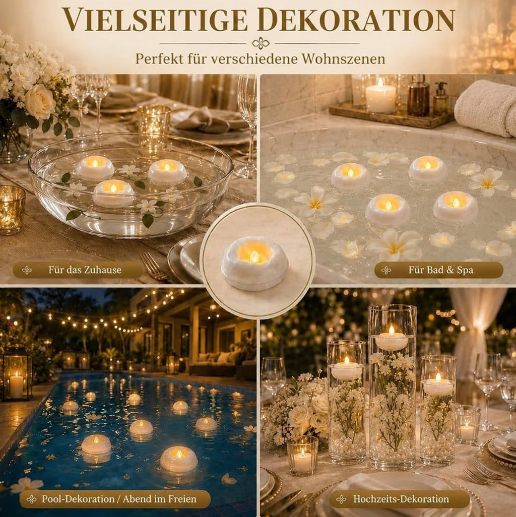 12 velas LED flotantes sin llama