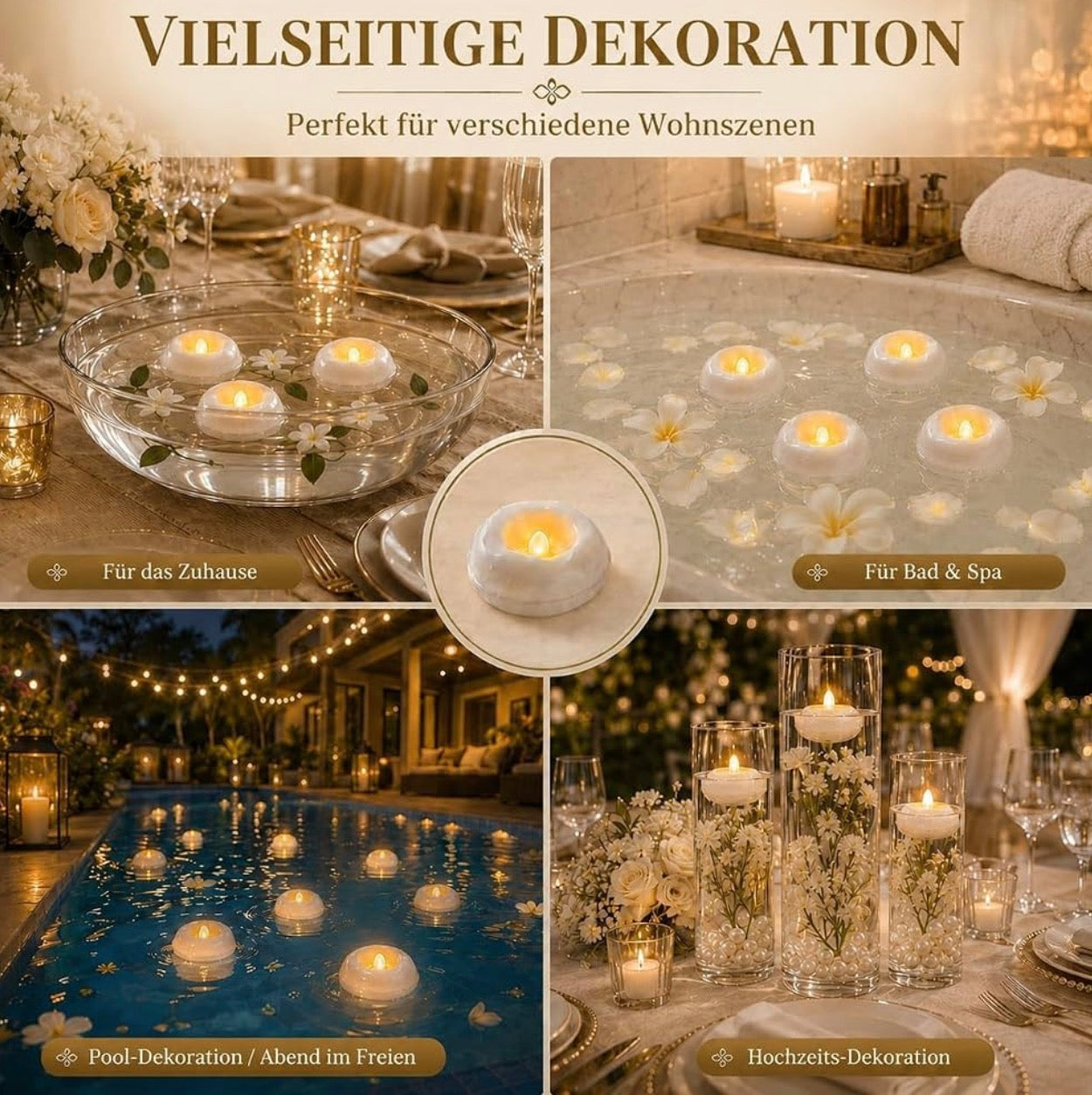 12 velas LED flotantes sin llama