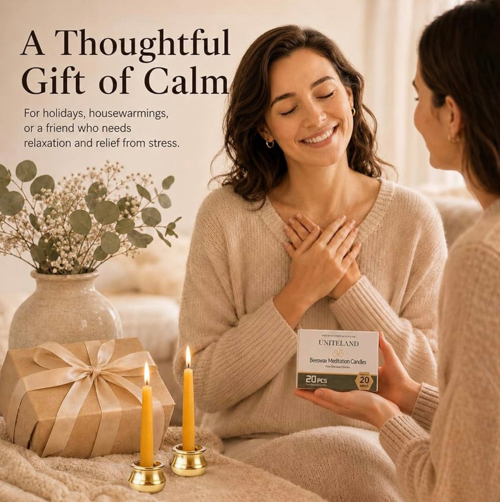 Velas de meditación de cera de abeja