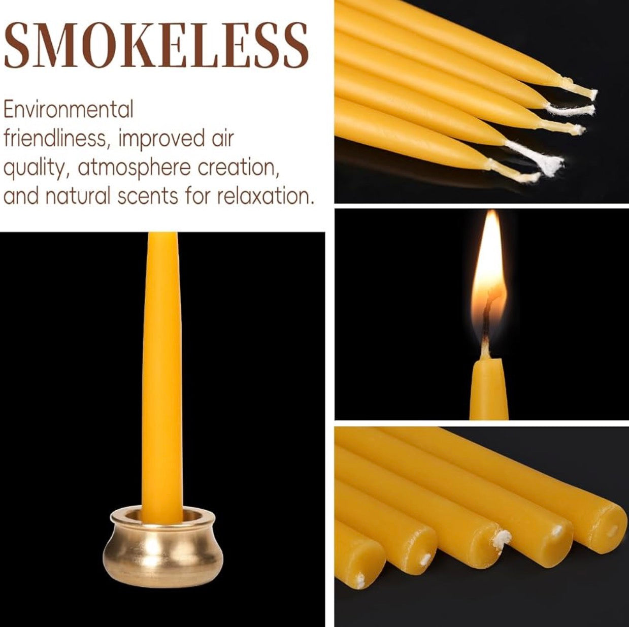 Velas de meditación de cera de abeja