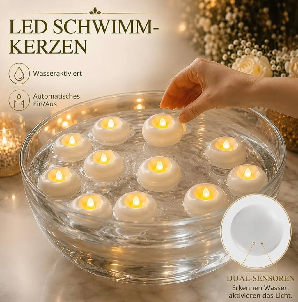 12 velas LED flotantes sin llama